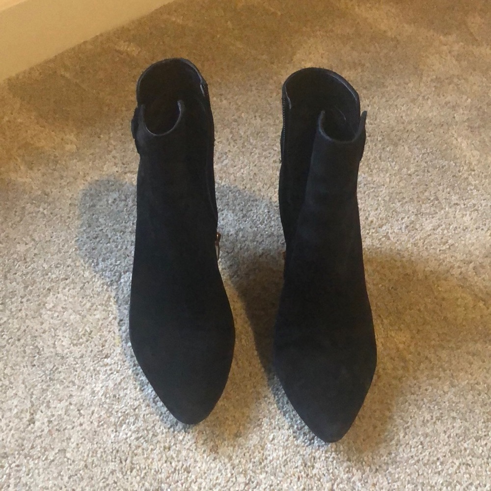 Black suede heel